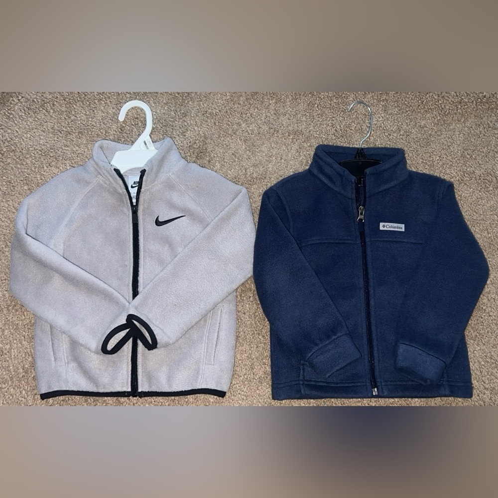 Toddler Boy Fleece Set (Gray Nike & Navy Blue Columbia)